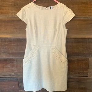 Kensie Medium Embroidered Oatmeal Dress
